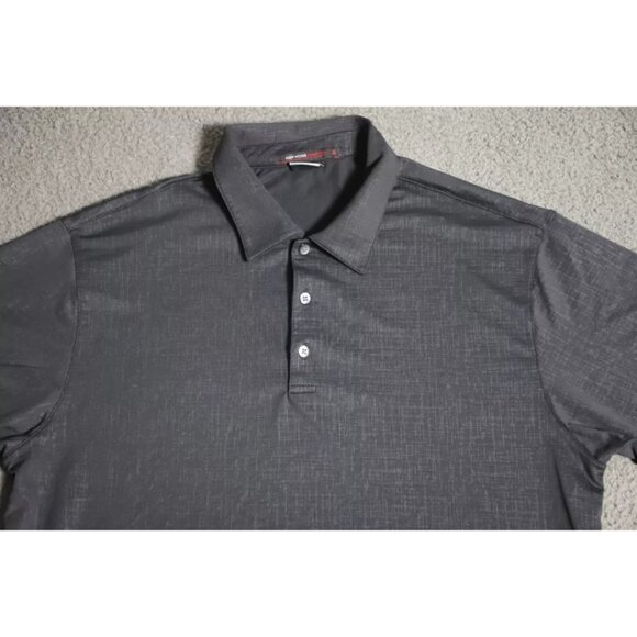 Tiger Woods Collection Dri-Fit Polo Shirt Men M Black Spread Collar Short Sleeve - Picture 2 of 8